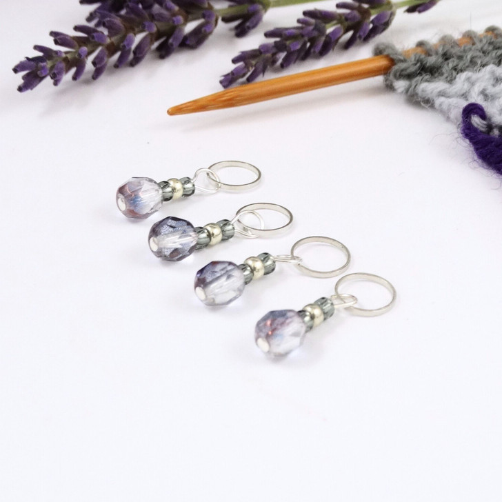 Periwinkle Berry Stitch Markers - Berry Collection. handmade beaded stitch markers for knitting and crochet