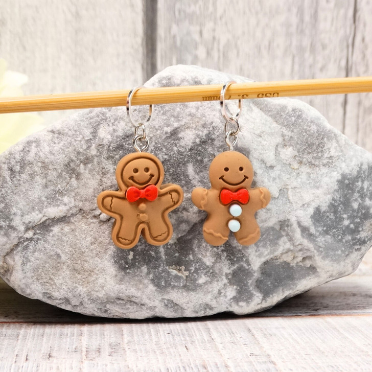 Gingerbread stitch markers for knitting and crochet | Set of 2