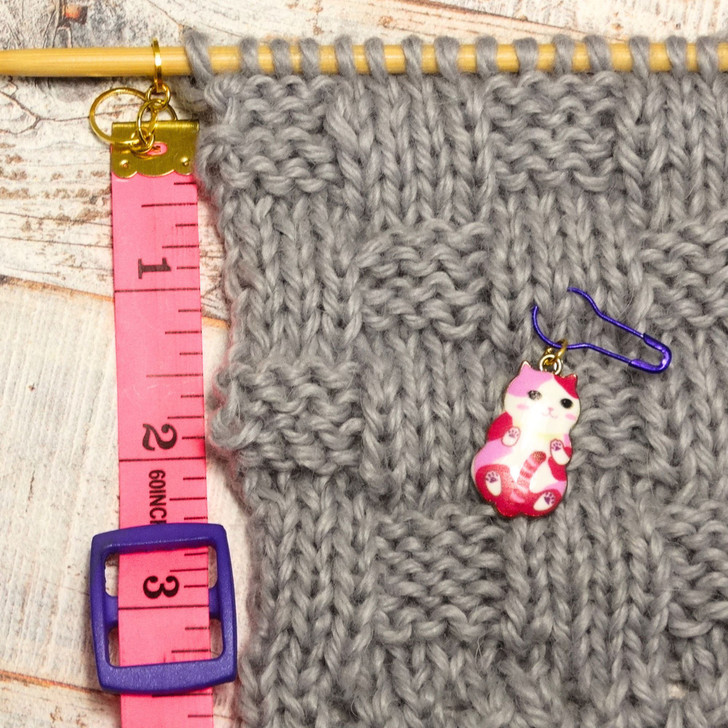 Knitting Measure as You Work Tool Dual Rings | Tape Measure with Removable Stitch Marker