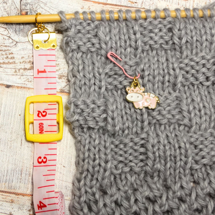 Knitting Measure as You Work Tool Dual Rings | Tape Measure with Removable Stitch Marker