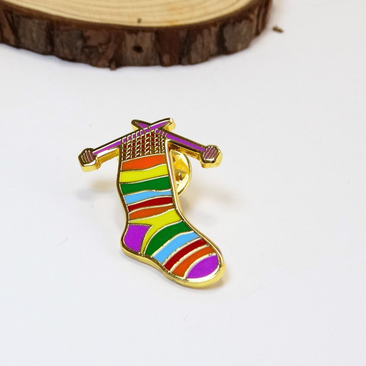 Sock on the Needles Enamel Pin Badge