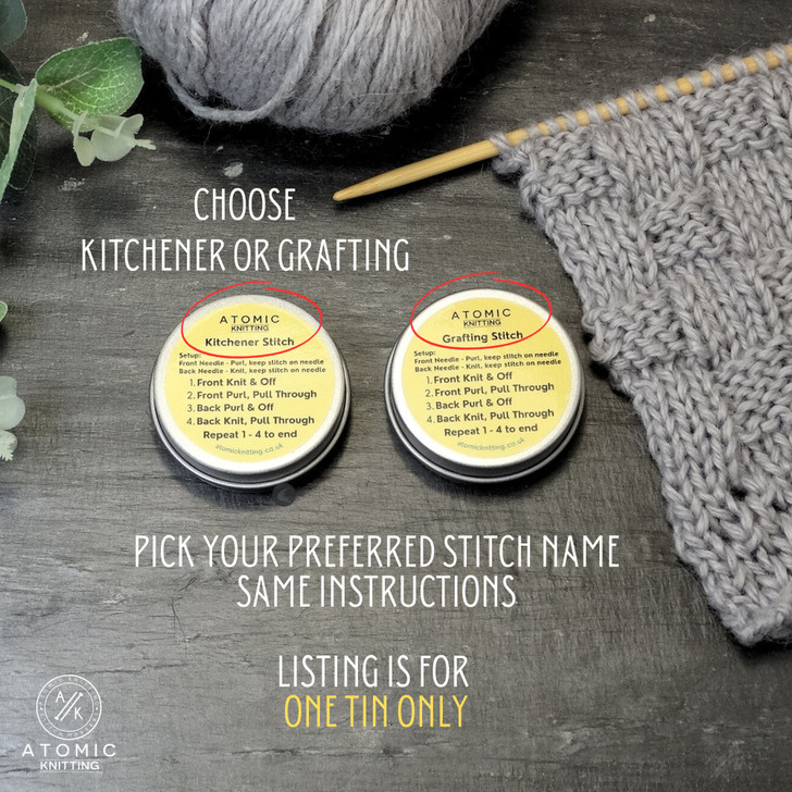 Grafting Stitch Tin | Kitchener Stitch Little Circular Tin - Yellow - 1 TIN ONLY