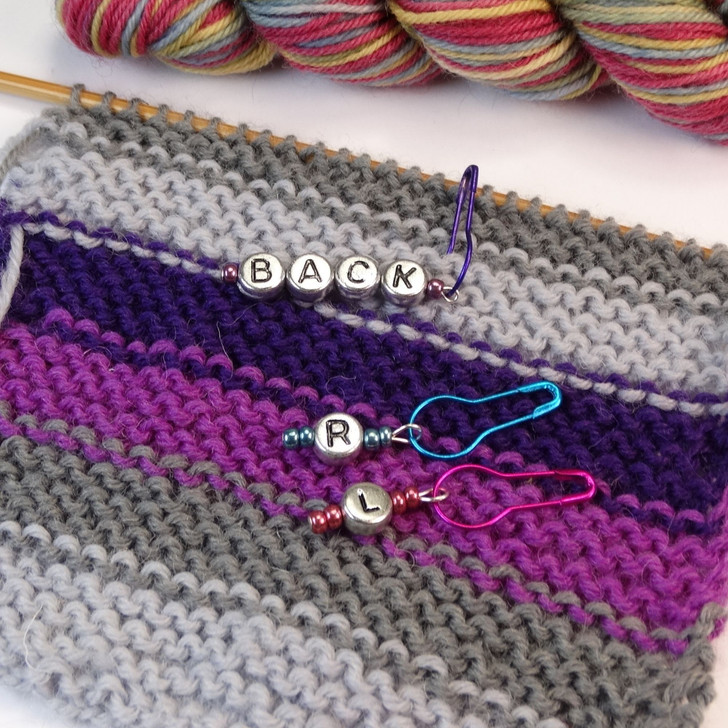 Back, Left, Right - Metallics - Instruction Knitting Abbreviation Stitch Markers