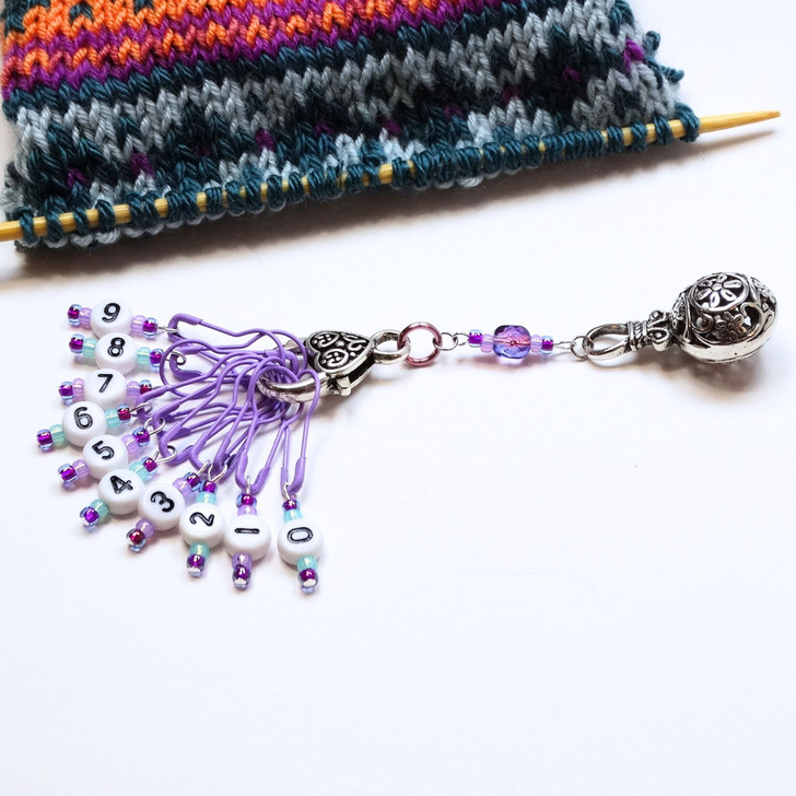 Limited Edition - Atomic Lavender & Mint Counting Stitch Markers -Set of 10