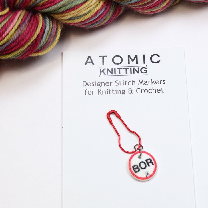 BOR | Beginning of Round | Red & Black Instruction Stitch Marker