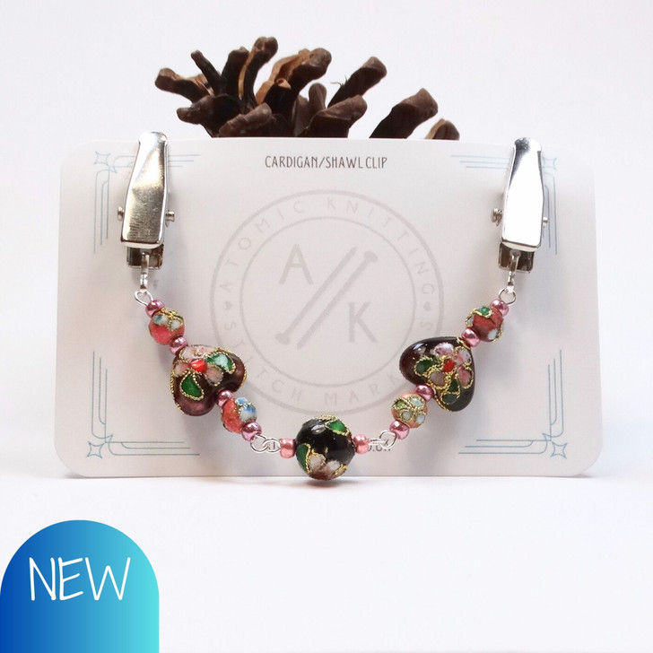 Vintage Cloisonne Cardigan Clip | Sweater Clip | Shawl Fastener | Limited Edition