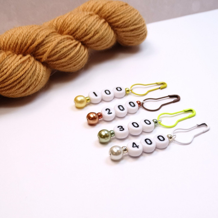 Limited Edition -  Pearl Numbered Counting Stitch Markers 100,200,300,400