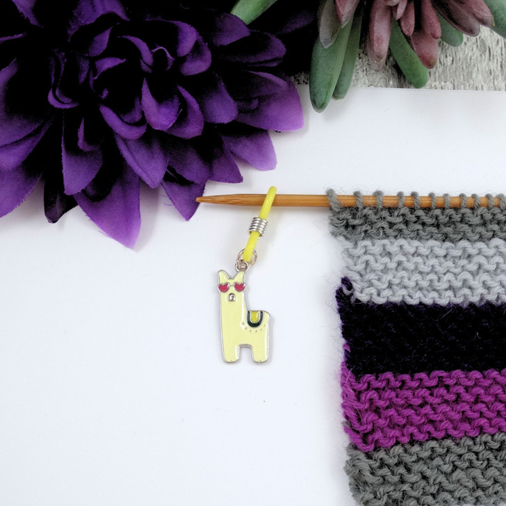 Lemon Alpaca Knitting Needle Holder to fit up to 4mm needles