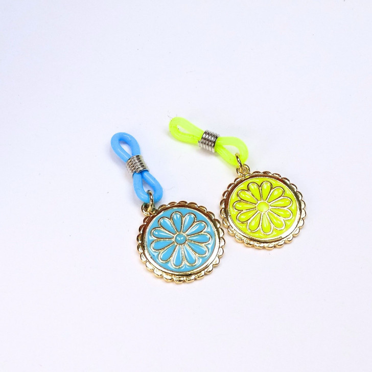 Blue & Yellow Marguerite Flower Enamel Needle Holders (Up to 4mm Needles)