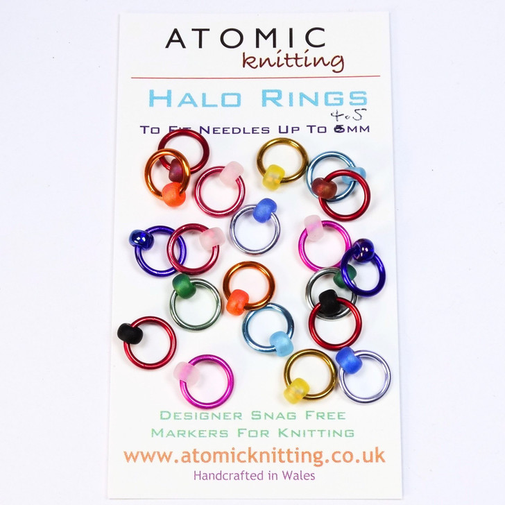 20 Spring Mix Halo Stitch Markers - 4.5mm - Snag Free Stitch Markers