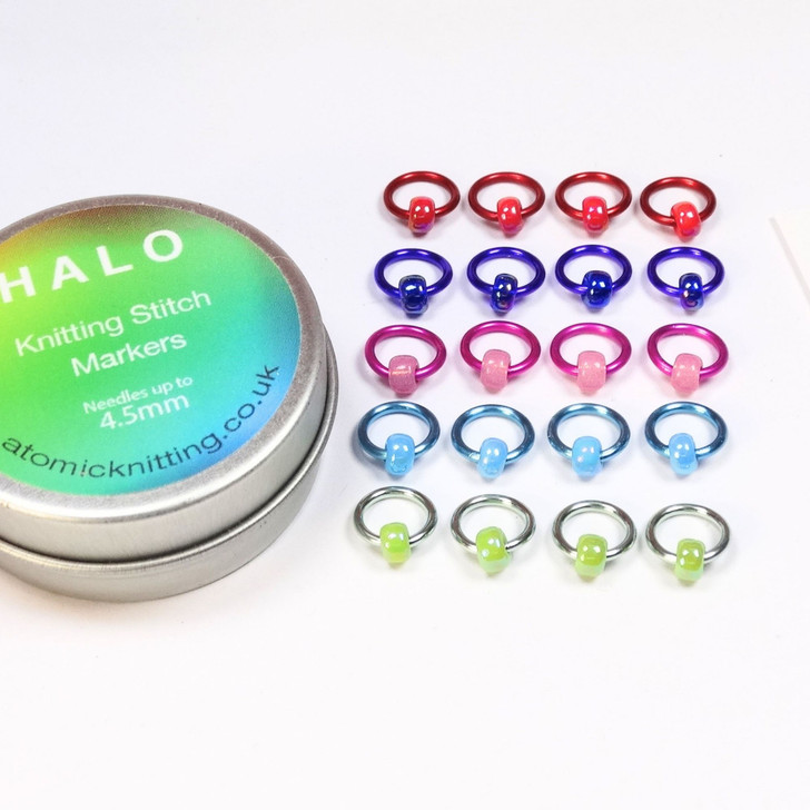 20 Secret Garden Mix Halo Stitch Markers - 4.5mm - Snag Free Stitch Markers