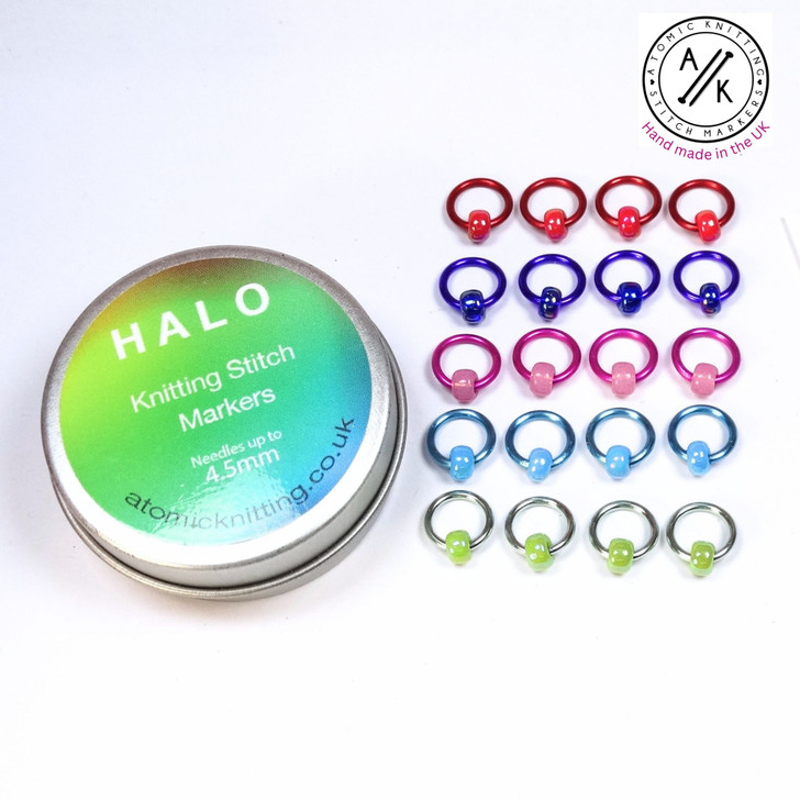 20 Secret Garden Mix Halo Stitch Markers - 4.5mm - Snag Free Stitch Markers