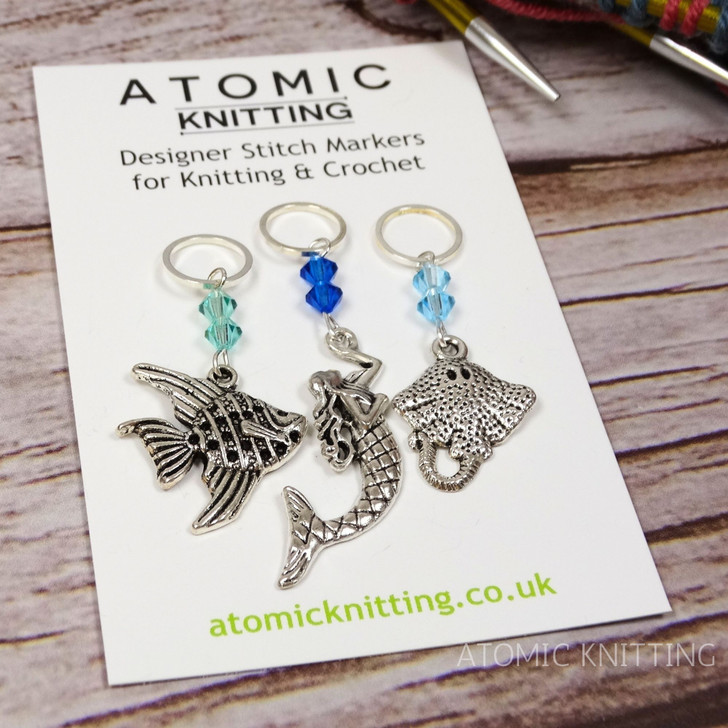Mermaid & Sea Fish Stitch Marker Set - Set of 3