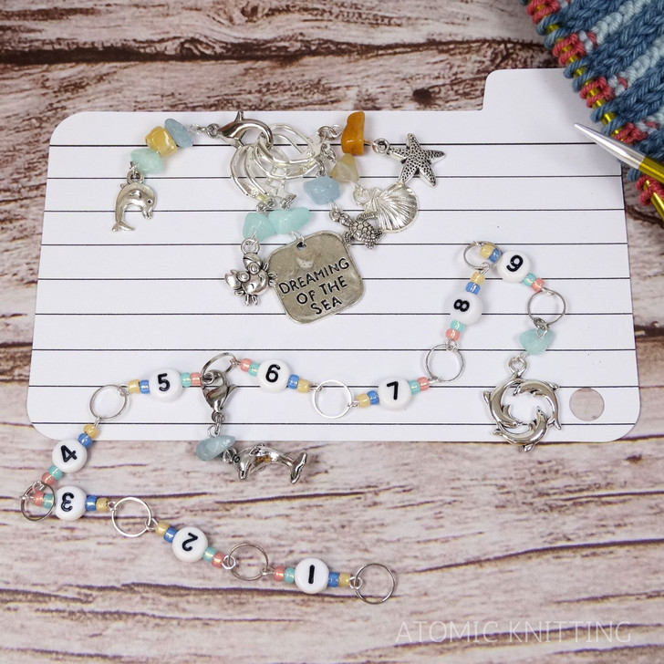 Seaside Gem Stitch Marker Set - Set of 6
