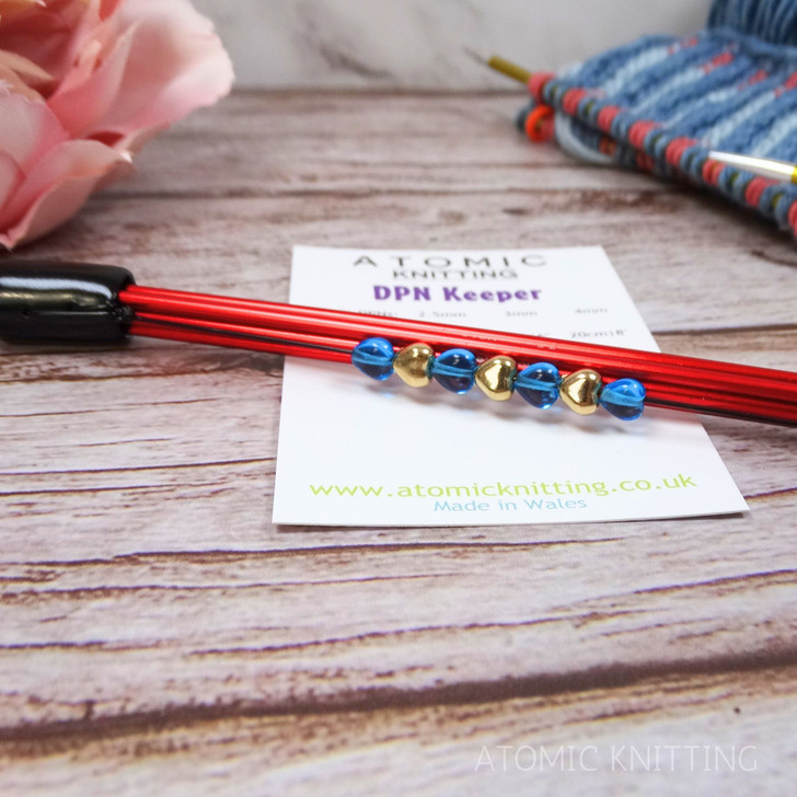 Seaside Hearts DPN Needle Keeper Holder - Choose DPN Size