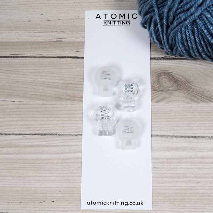 Cable Locks - Circular Needle Cord Stops | Limited Edition - 5.5mm x 4 | Clear Frost