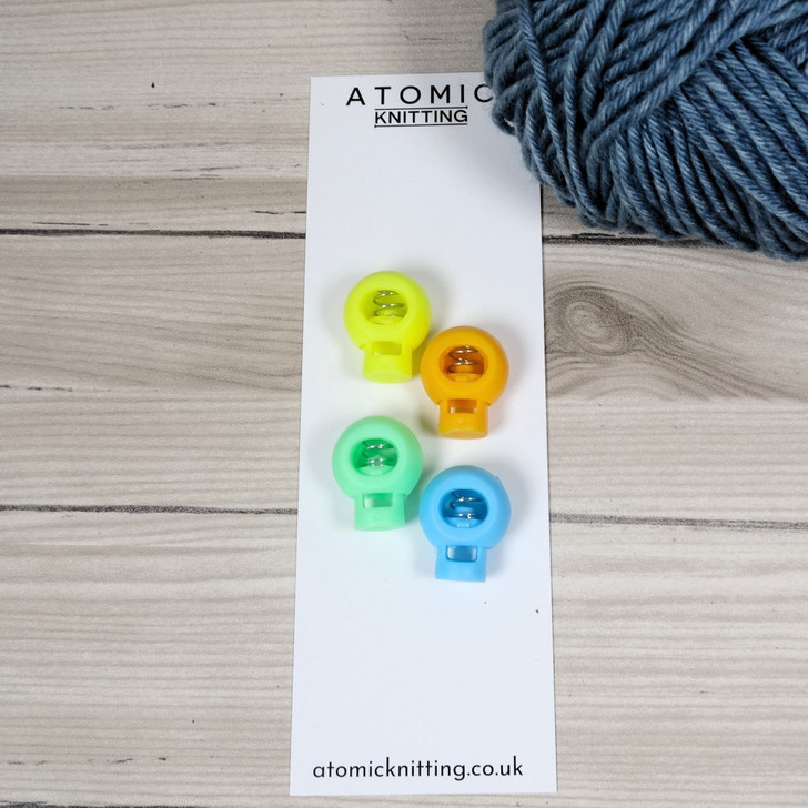 4 '1988 Mix' MIX Stitch Locker Cord Stop for Circular Knitting Needles up to 5.5mm | Atomic Knitting