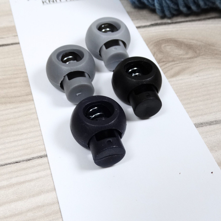 Cable Locks - Circular Needle Cord Stops | Limited Edition - 5.5mm x 4 | Black & Grey