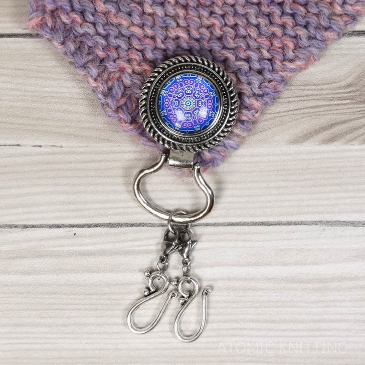 Purple Quantum Magnetic Portuguese Knitting Pin - Detachable Double Hook