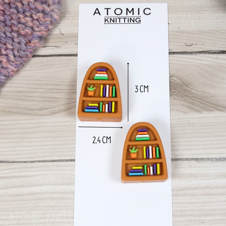 Book Shelf Needle Stoppers x2 | Point Protectors | Knitting Notions