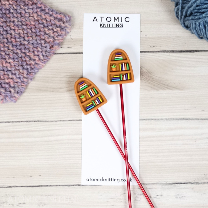 Book Shelf Needle Stoppers x2 | Point Protectors | Knitting Notions