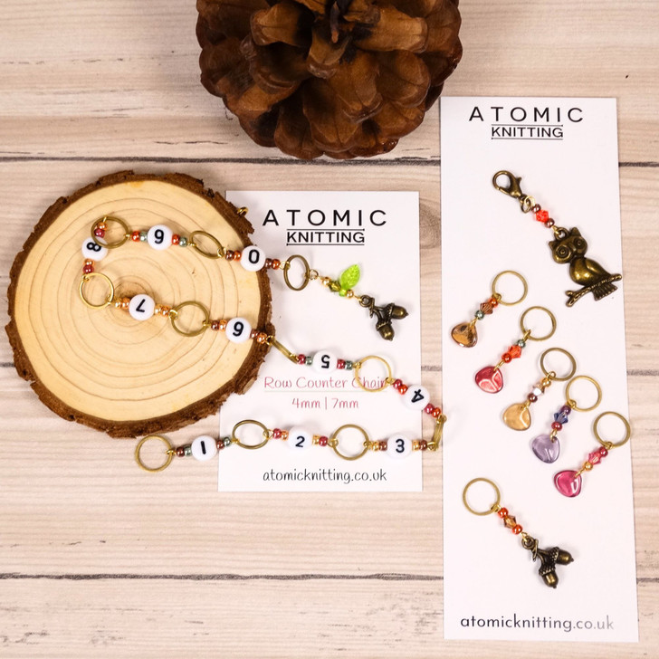 Woodland Bronze Row Counter Chain and Stitch Markers