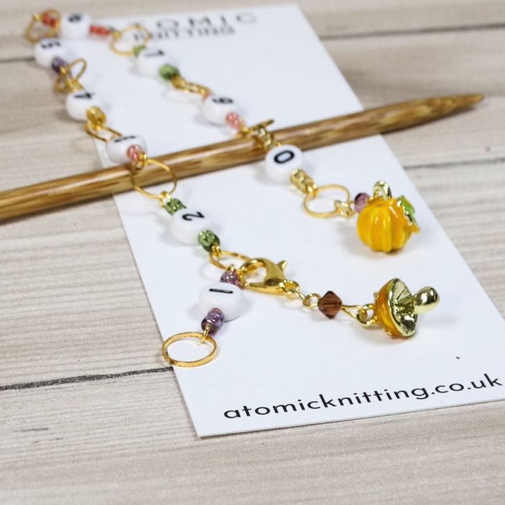 Pumpkin & Toadstool Row Counter Chain
