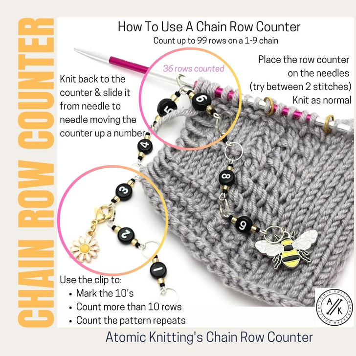 How to use a row counter chain in knitting