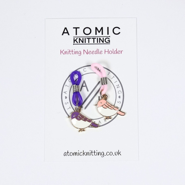 Pink & Purple Birds Knitting Needle Holder to fit up to 4mm needles