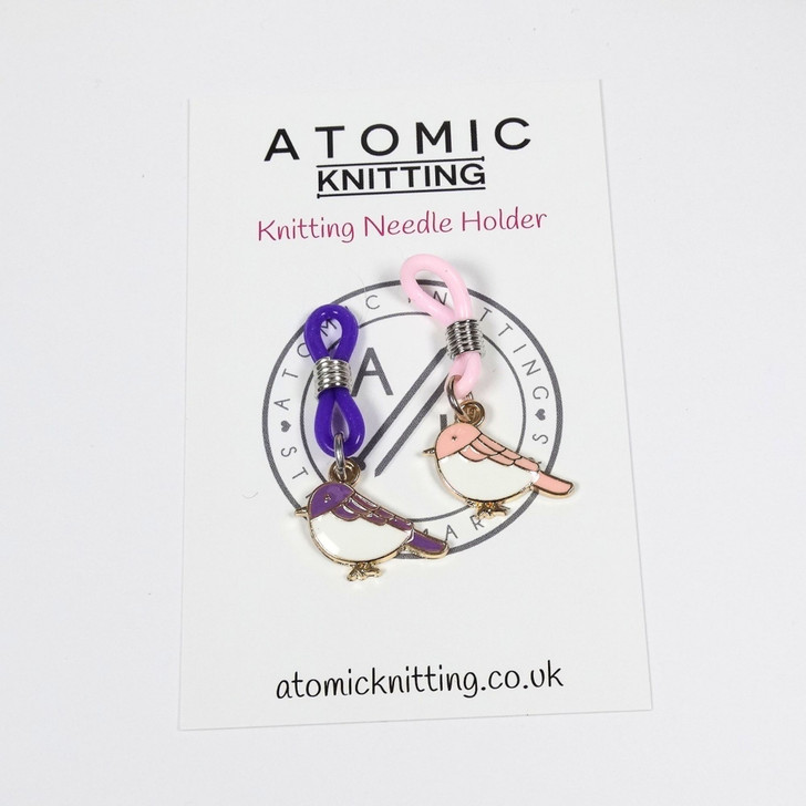 Pink & Purple Birds Knitting Needle Holder to fit up to 4mm needles