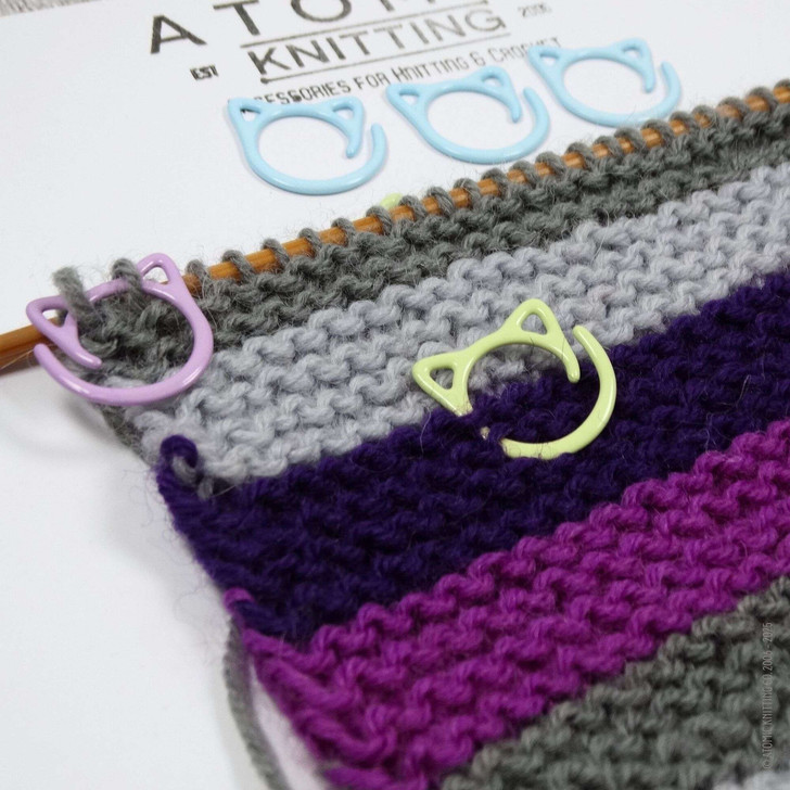 Cats - Open Ring Removable Stitch Markers for Knitting x10