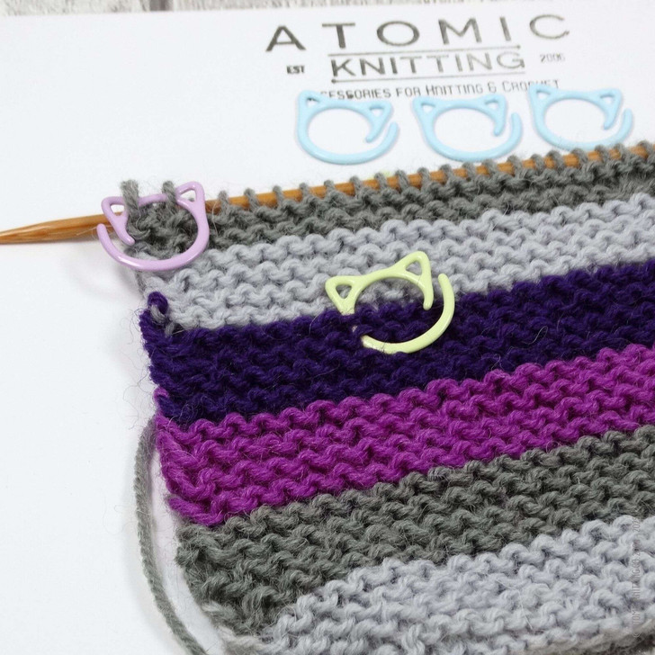 Cats - Open Ring Removable Stitch Markers for Knitting x10