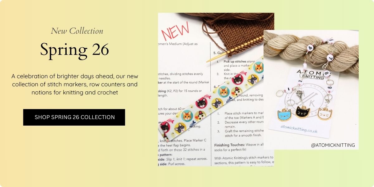 Spring 26 Collection | Stitch Markers, Row Counter Chains. Magnetic Pattern Guide