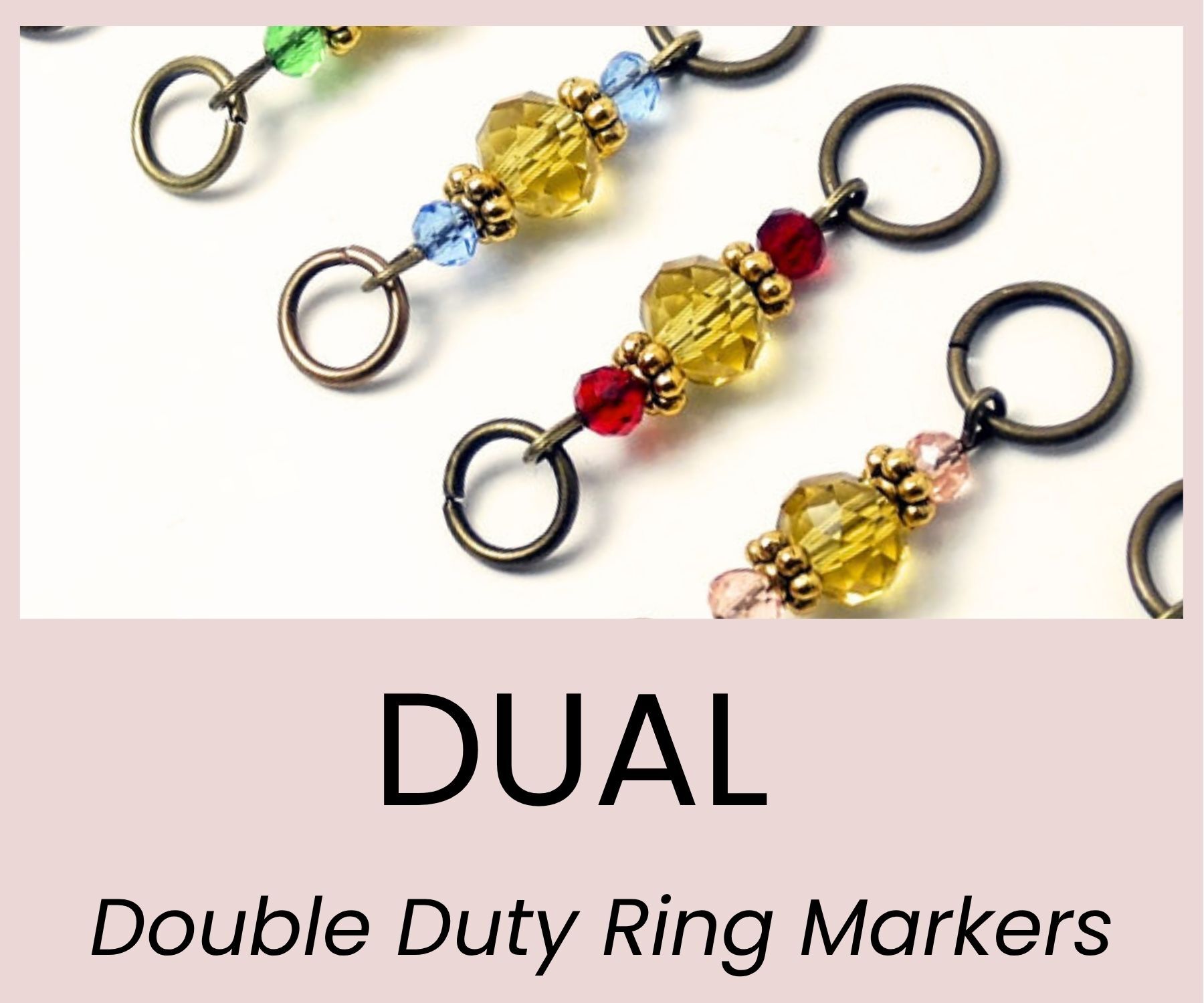 Double duty stitch markers with rings and removable clips