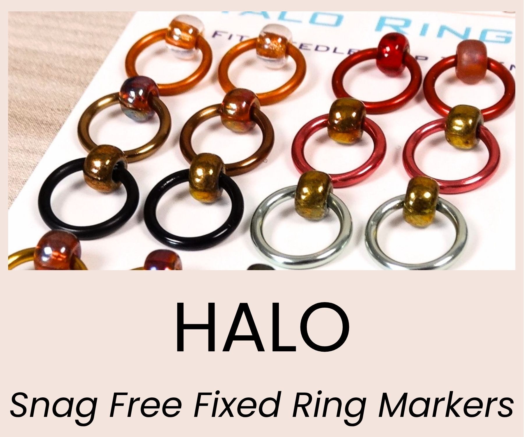 Halo Stitch Markers - snag free with the bead covering the join of the ring