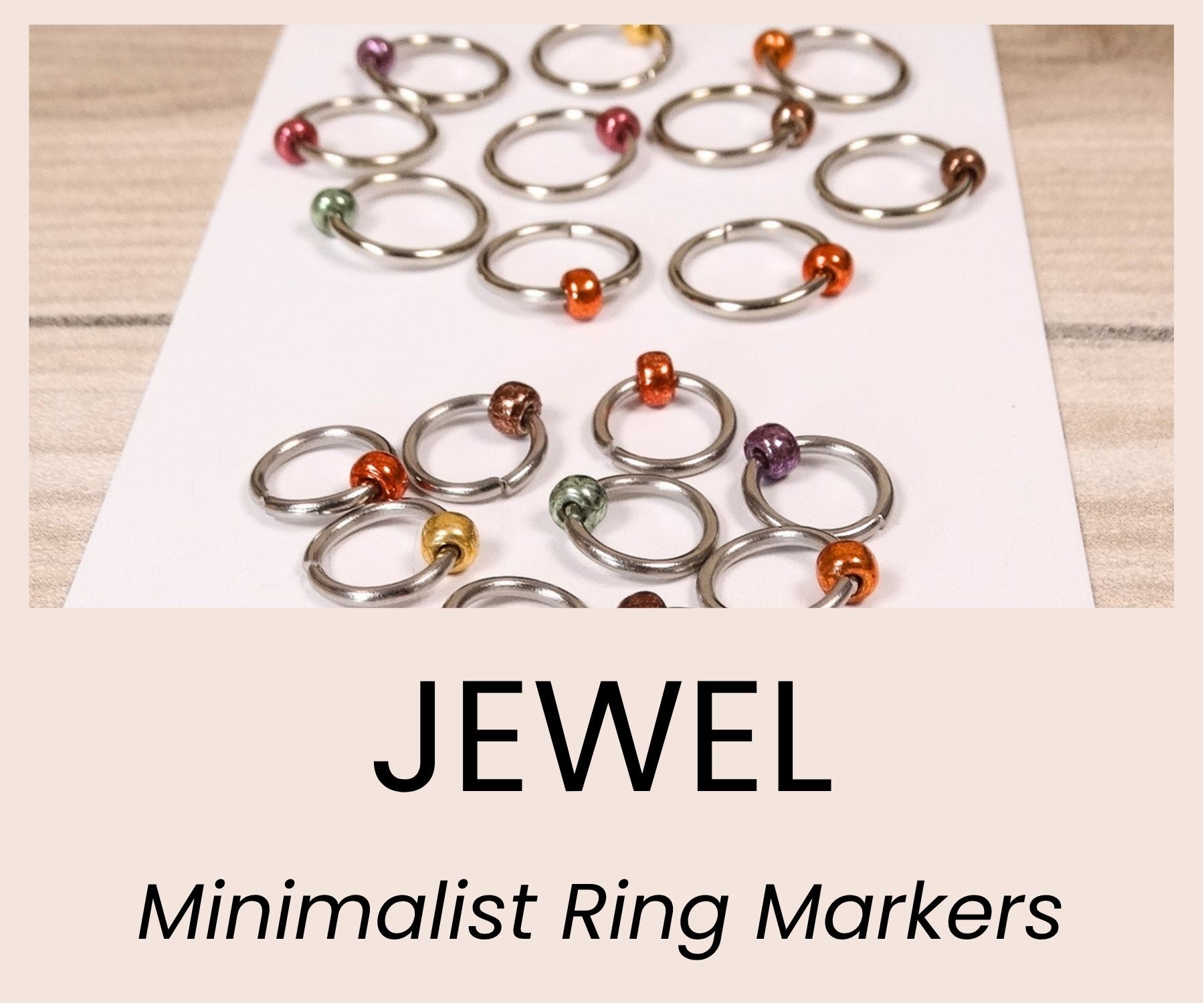 Jewel stitch markers, small beads and sturdy rings