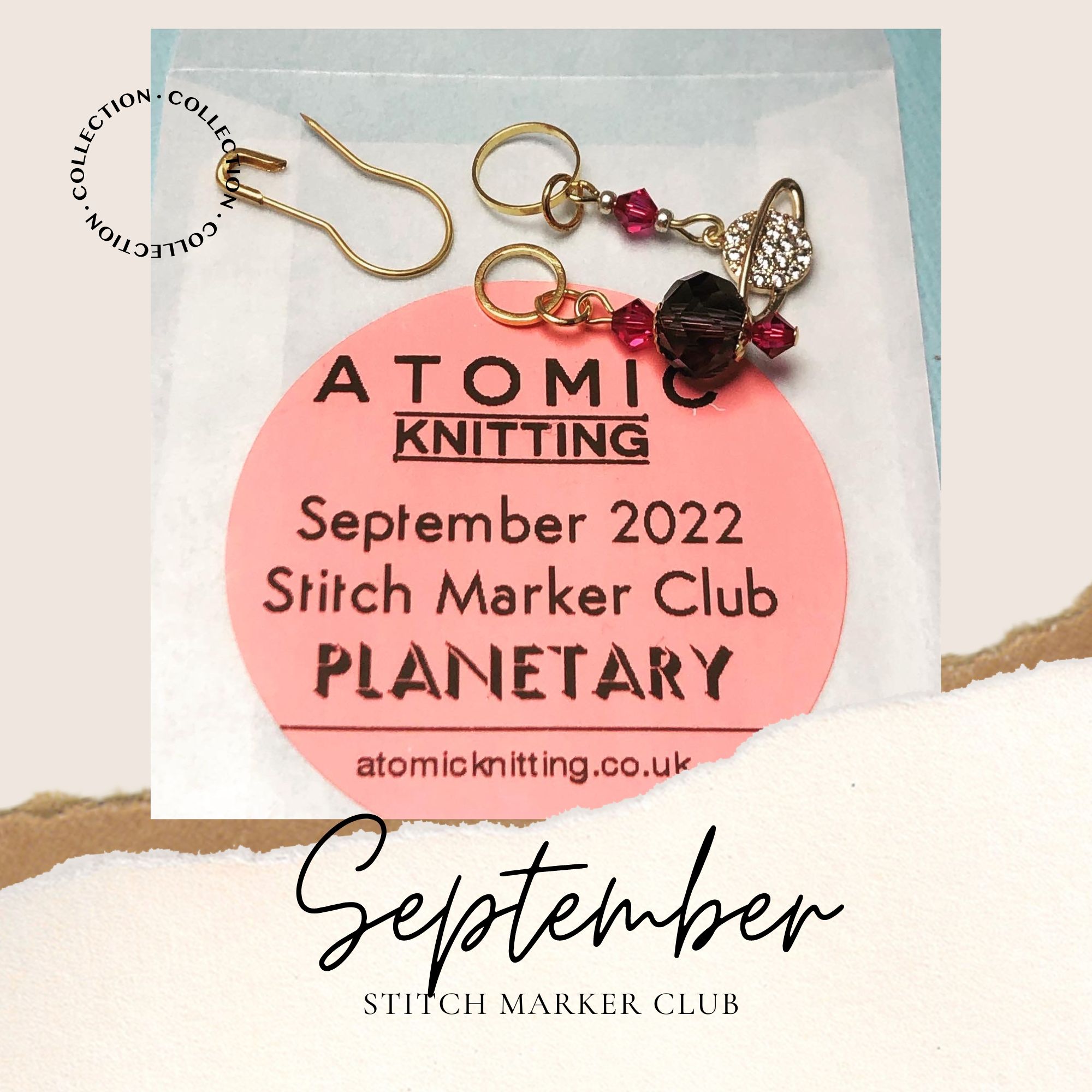 September Stitch Marker Club Reveal Atomic Knitting
