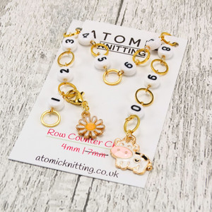 Row Counter - Cow & Daisy 99 Row Chain Counter for Knitting