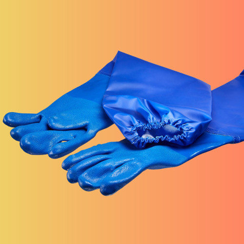 Long PVC Fryer Cleaning Gloves (Chemical Resistant)