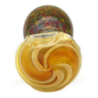 Large Glass Spoon Pipe - Rasta Confetti