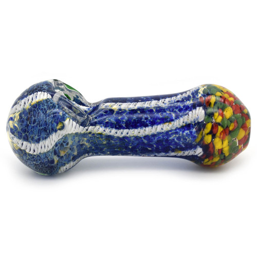 Glass Spoon Pipe - Rasta Wave