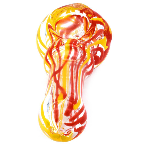 Small Glass Spoon Pipe - Fire Lines