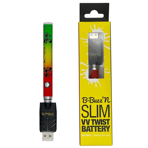 B-Buzz'n Slim VV Twist 510 Thread Vape Cart Pen Battery