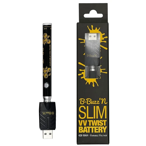 B-Buzz'n Slim VV Twist 510 Thread Vape Cart Pen Battery
