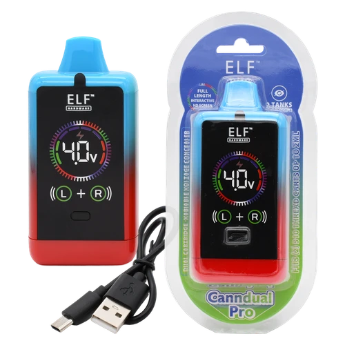 ELF Canndual Pro Discreet Dual 510 Thread Vape Cart Battery