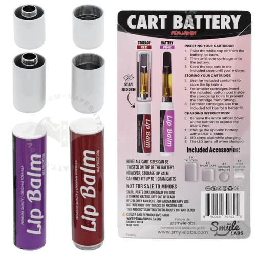 Smyle Labs Lip Balm Discreet 510 Thread Cart Vape Pen Battery
