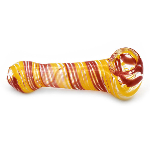 Glass Hand Pipe - Fire Swirl