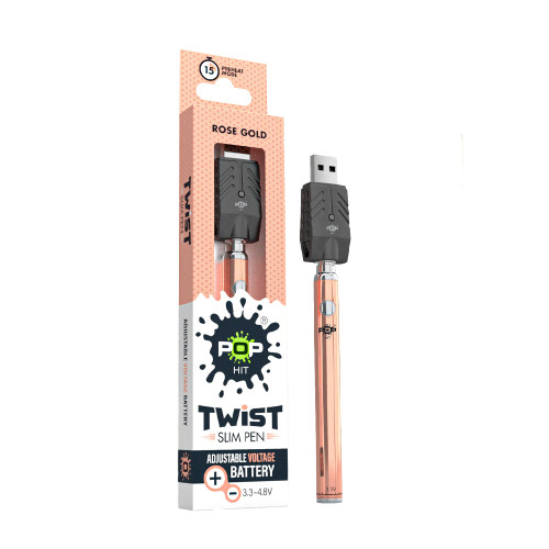 Pop Hit Twist Slim Vape Cart Pen Battery