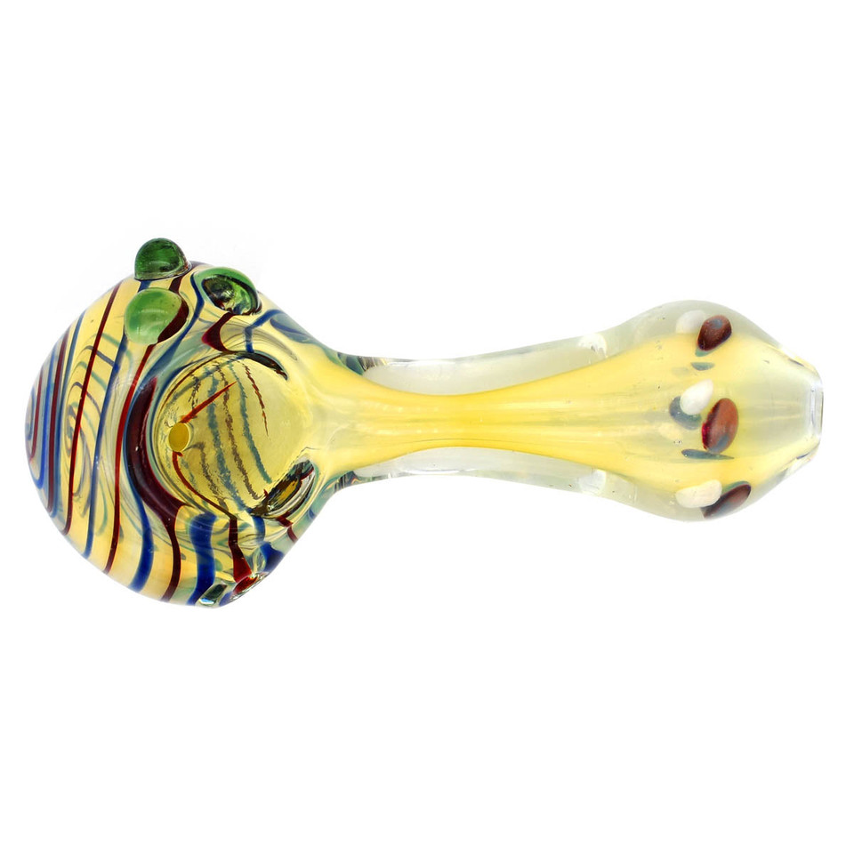 Glass Spoon Pipe - Psychedelic Stripes