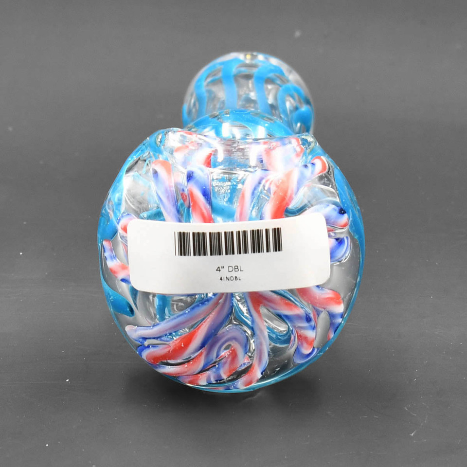 Assorted 4-Inch Double Glass Hand Pipes - 4INDBL